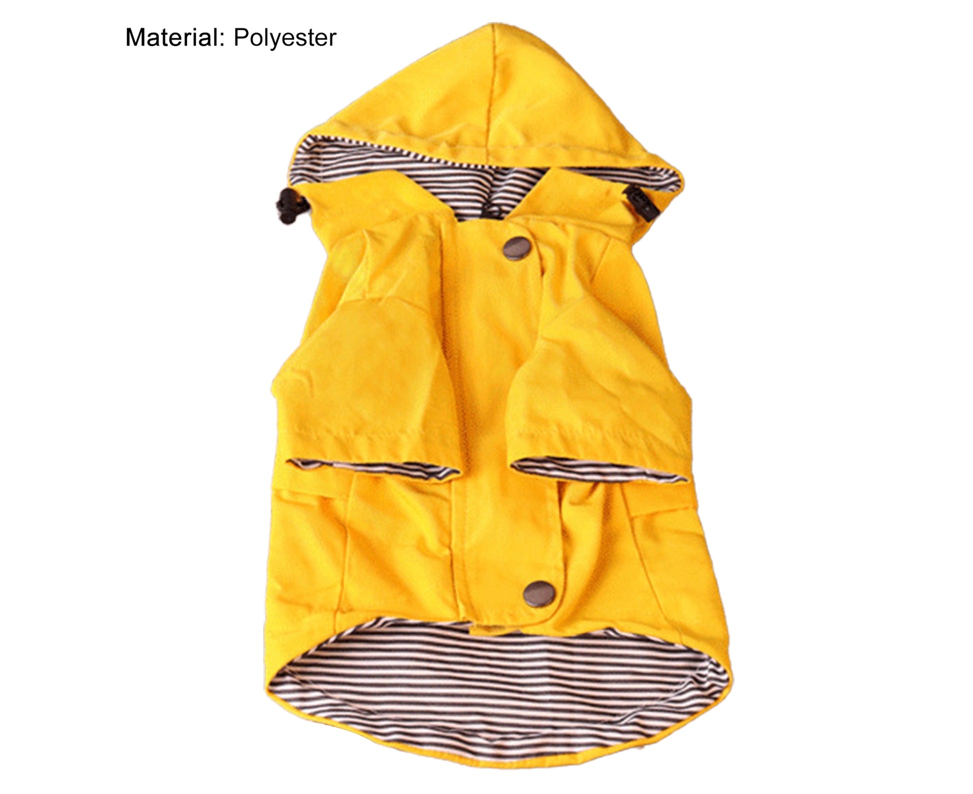 Centaurus Pet Rain Jacket Striped inside Rainproof Skin-Friendly Fashion Pet Dogs Hooded Raincoat for Small Medium Large Dogs-Yellow