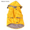 Centaurus Pet Rain Jacket Striped inside Rainproof Skin-Friendly Fashion Pet Dogs Hooded Raincoat for Small Medium Large Dogs-Yellow