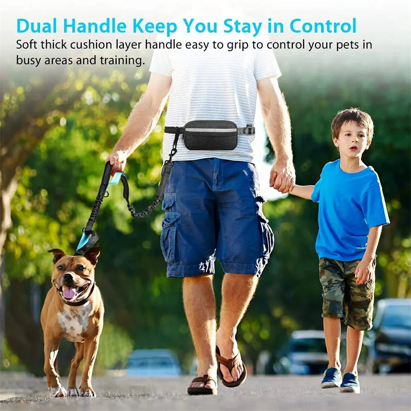 Laisse mains libres pour chien – Ceinture de course élastique et absorbant les chocs